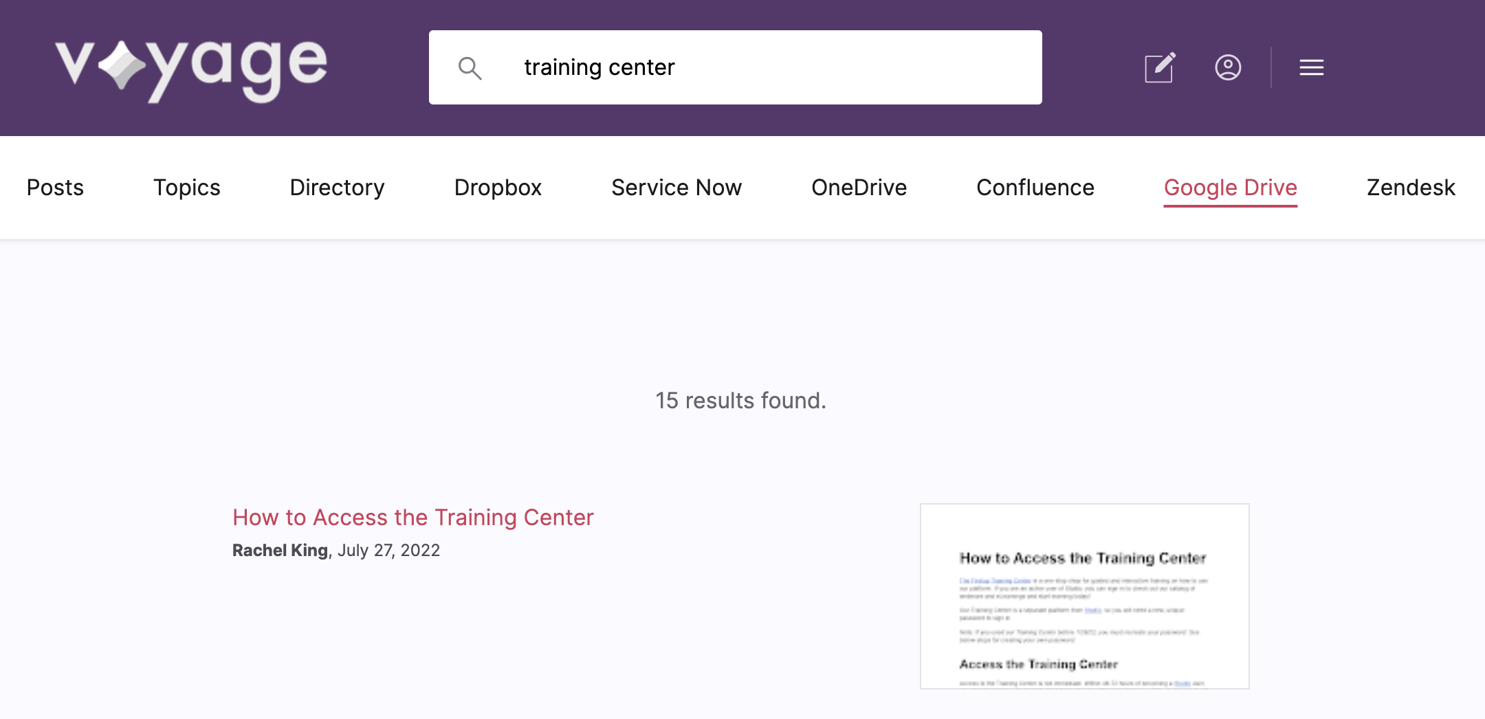 Integrated Search – SocialChorus Knowledge Base